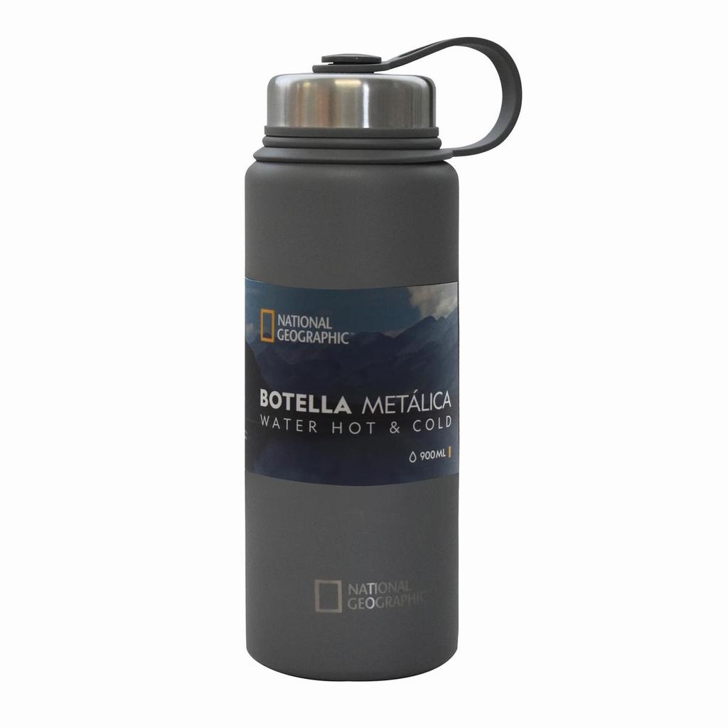 Botella Metalica Con Tapa Metalica 900Ml