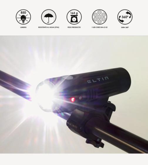 Miniatura Faro Delantero Recargable / 850 Lúmenes