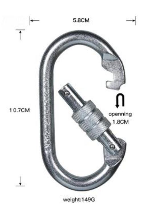 Mosquetón Oval Steel Screw Clip