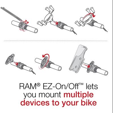 Soporte Para Teléfono Grande Con Base Para Bicicleta EZ-On/Off