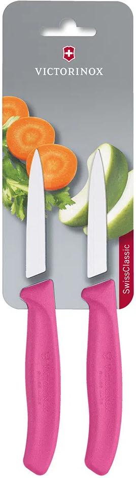 Set Cuchillo Verdura 2 Unidades Puntiagudo 8 cm - Color: Rosado