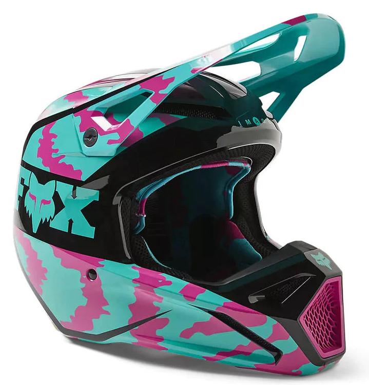 Miniatura Casco Moto V1 Nuklr  - Color: Celeste