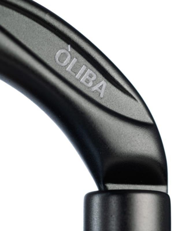 Miniatura Mosquetón Aluminio Oval 2 Tiempos 25kN Óliba Twist Lock - Color: Negro Rojo