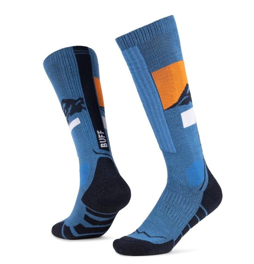 Miniatura Calcetines Lana Merino Gruesos, Caña Extra Alta - Color: Azul