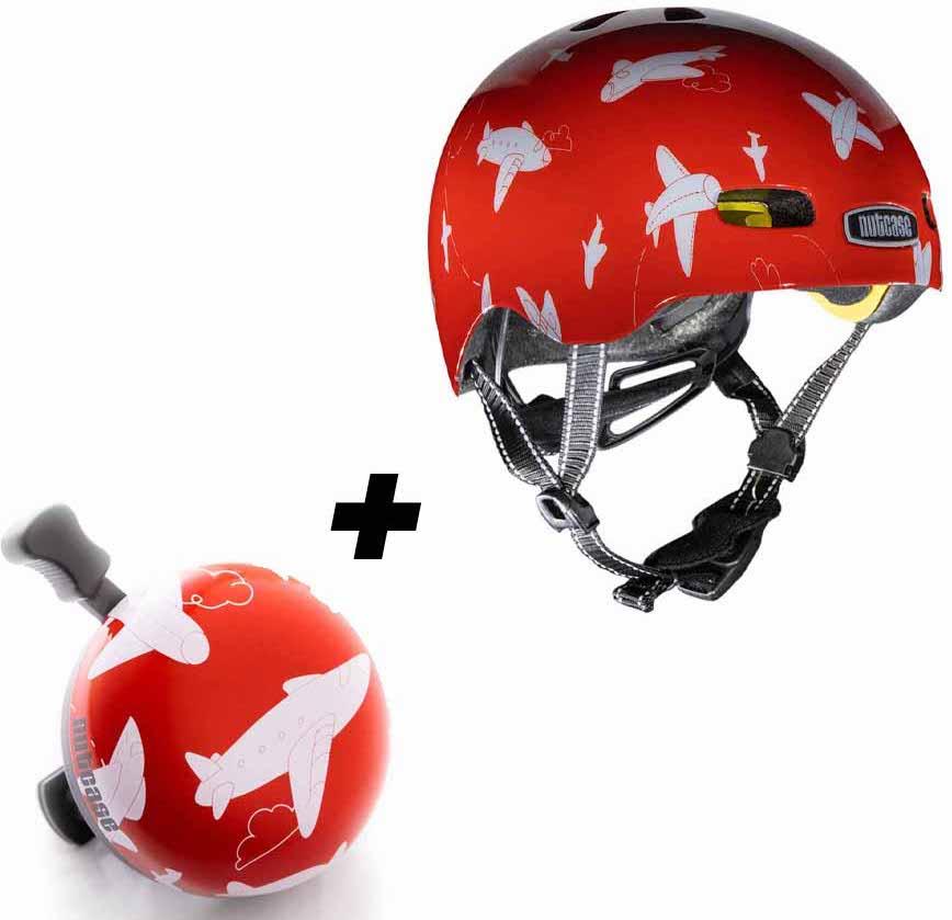 Casco Baby Nutty Take Off MIPS - Talla: XXS, Color: Rojo Con Aviones