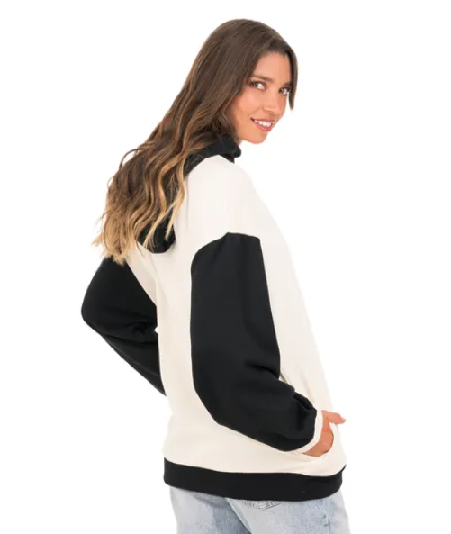 Miniatura Poleron City Style Mujer Loose Reciclado - Color: Negro