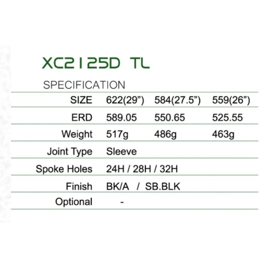 Llanta XC2125D Ruta 700C 32H Presta - Color: Negro