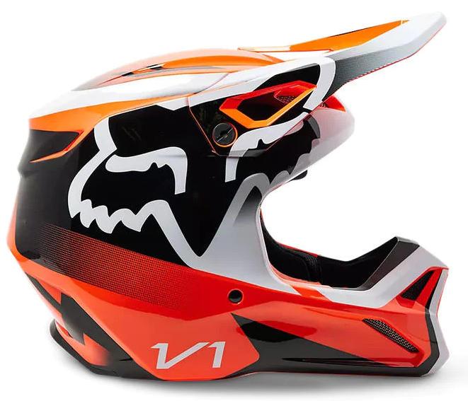 Miniatura Casco Moto Niño V1 Leed - Color: Naranja