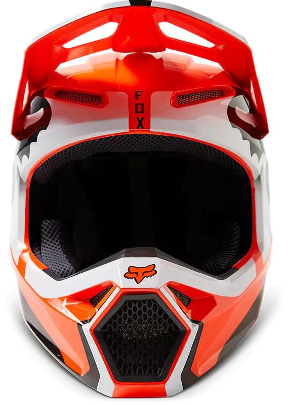 Miniatura Casco Moto Niño V1 Leed - Color: Naranja