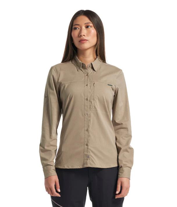 Camisa Mujer Rosselot Long Sleeve Q-Dry Shirt - Color: Beige