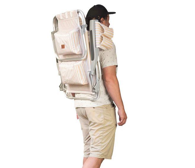 Miniatura Silla Playa Longbeach - Color: Amarillo/Blanco