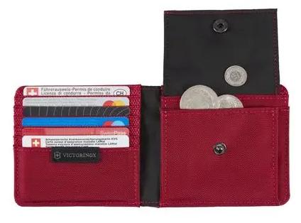 Miniatura Billetera Con Bolsillo Para Monedas  Bi-Fold Travel Accessories EXT - Color: Rojo