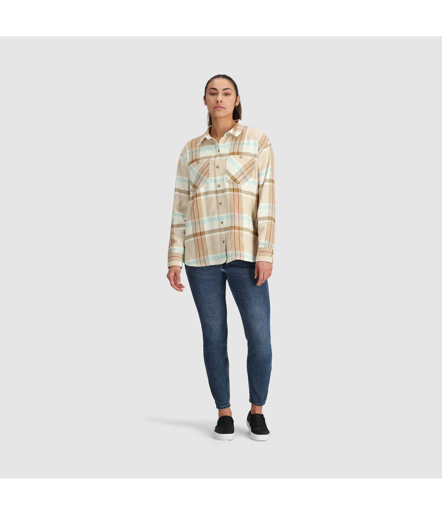 Miniatura Camisa De Franela Feedback Para Mujer - Color: BONE PLAID