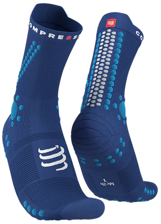 Pro Racing Socks v4.0 Trail  - Color: Sodalite/Fluo Blue