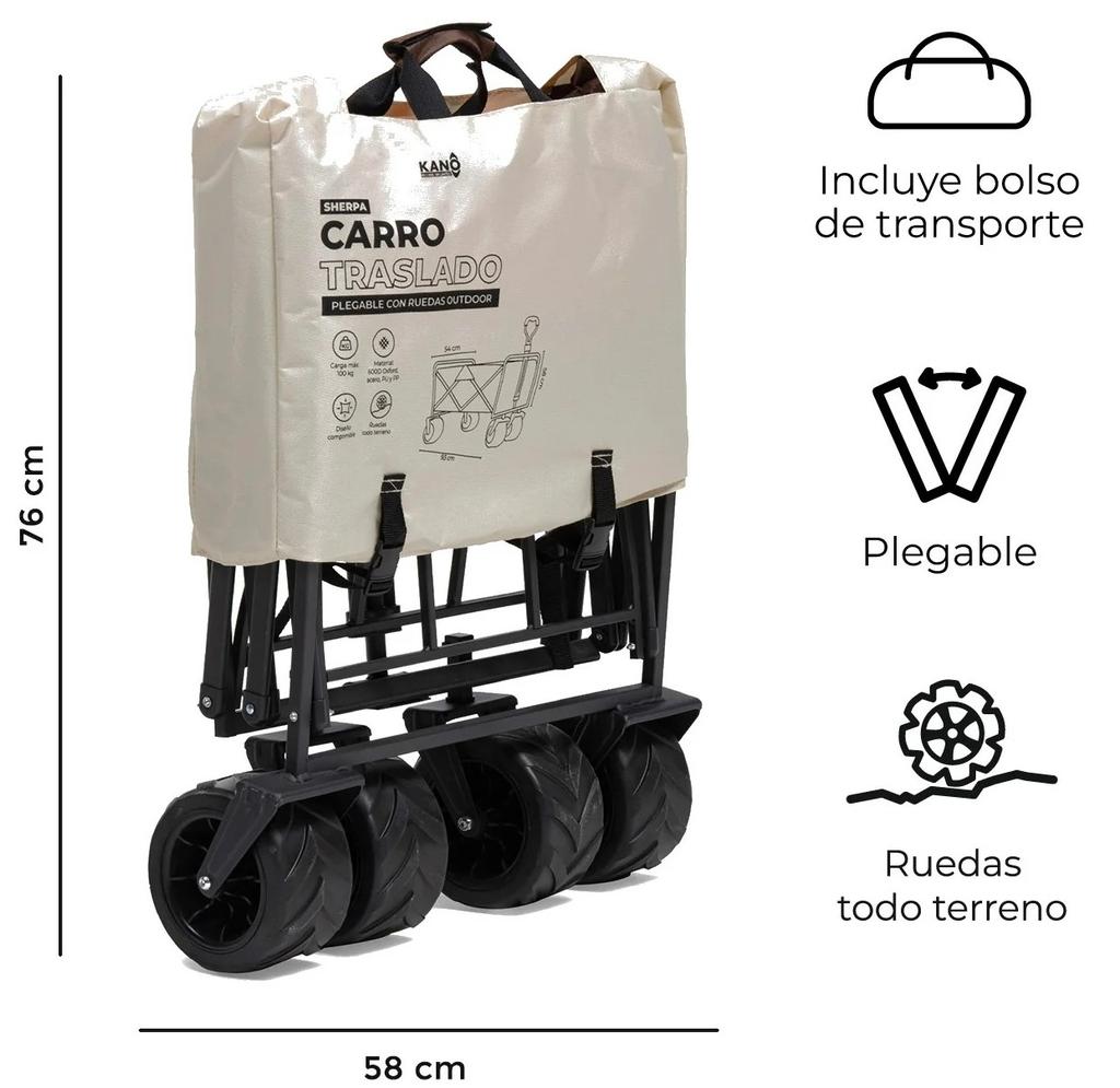 Miniatura Carro De Transporte Plegable Sherpa  - Color: Café