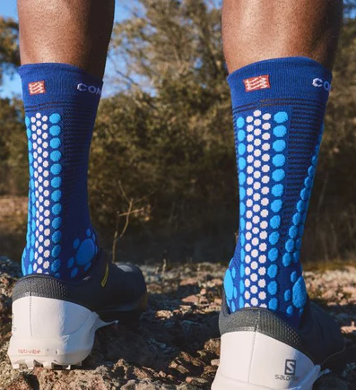 Pro Racing Socks v4.0 Trail  - Color: Sodalite/Fluo Blue