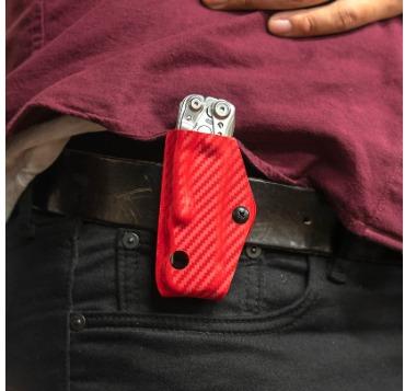 Miniatura Funda de Kydex para Skeletool - Color: Carbón Rojo