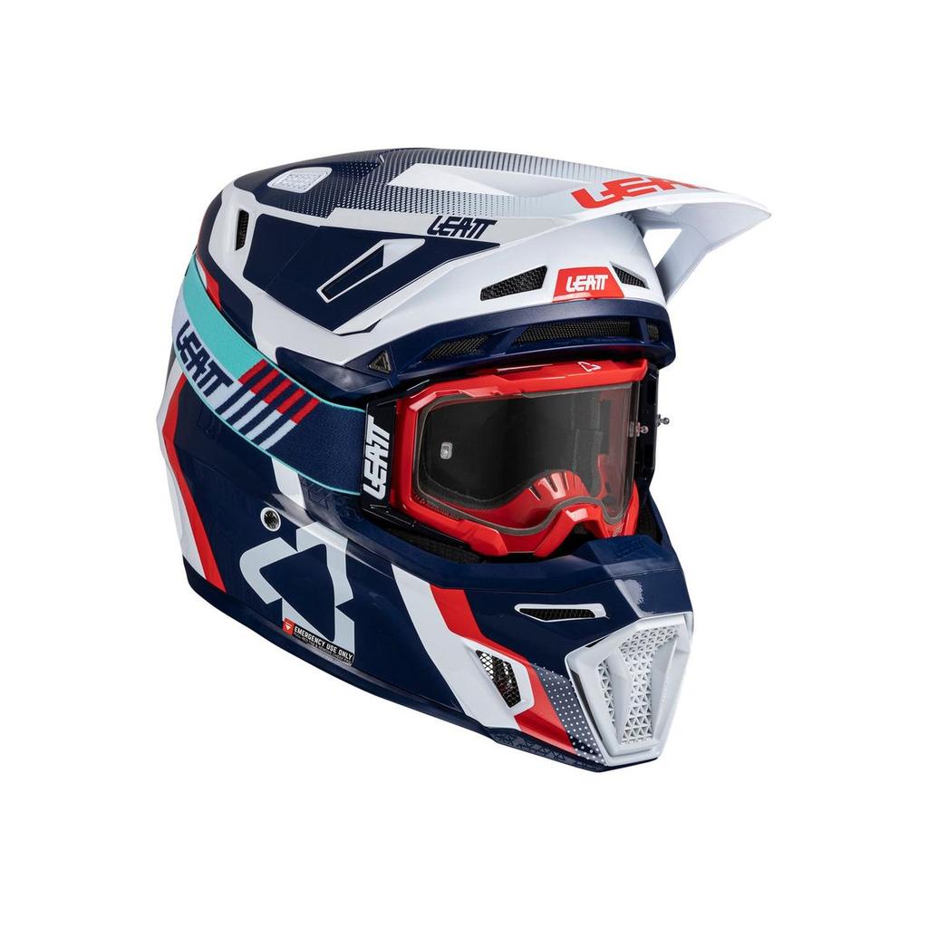 Miniatura Kit Casco Moto 8.5 Antiparra 5.5 V25 - Color: Azul/Blanco/Rojo