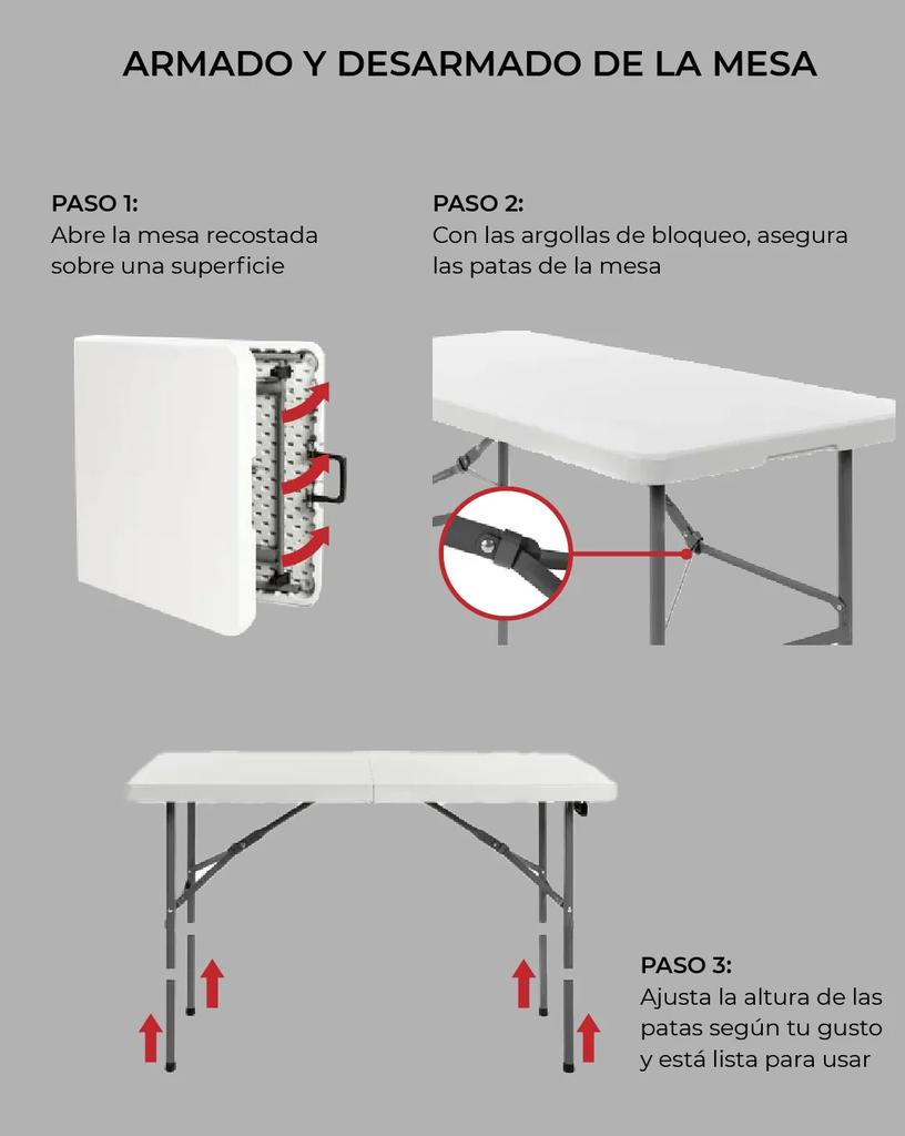 Miniatura Mesa Plegable Multifuncional Totoralillo - Color: Blanco