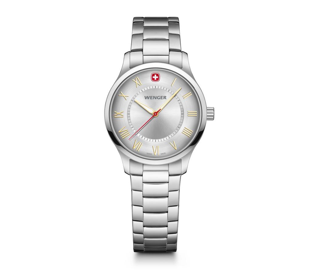  Reloj City Classic Esfera Plata Brazalete Acero 34mm