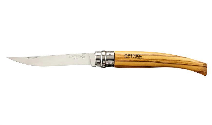 Cuchillo Opinel N°10 mango olivo + funda - Color: Marrón