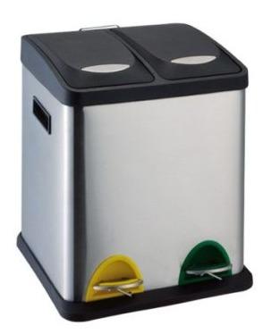 Basurero Metálico Doble (Acero Inoxidable) 16LT