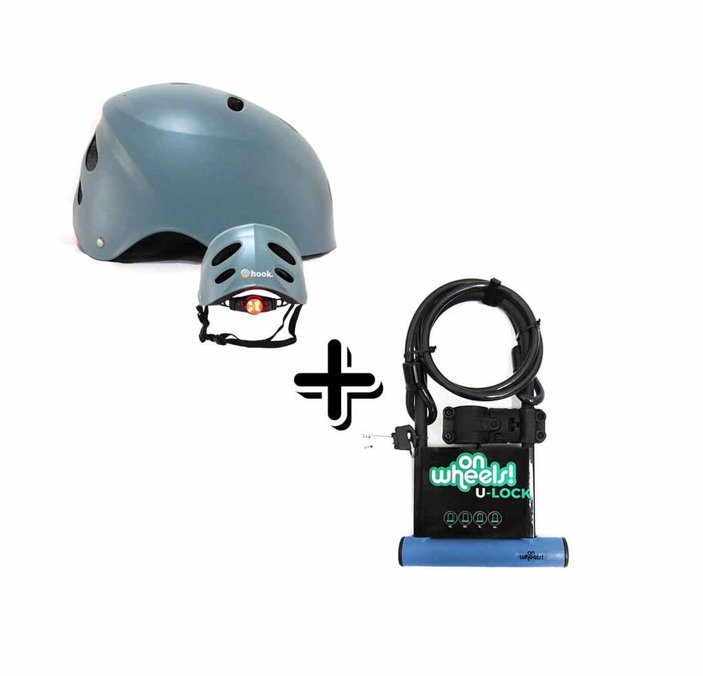 Casco Street Con Luz-Lock Ow Largo Con Piola Y Soporte