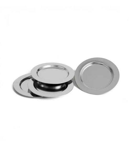 Set Cocina 4 Platos Acero Inox  - Color: Gris