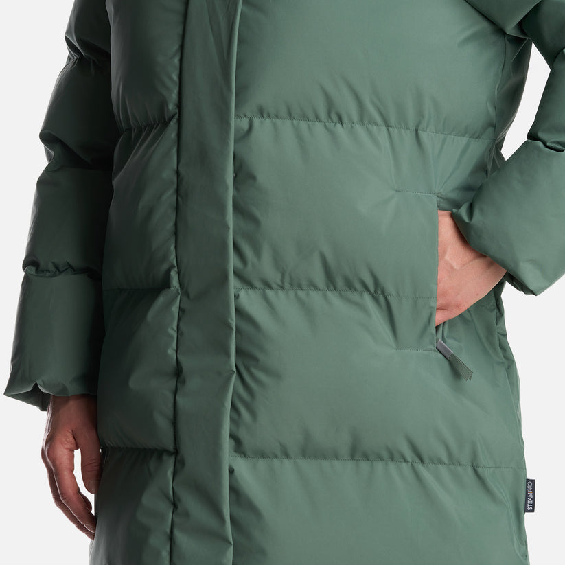 Miniatura Chaqueta Mujer Long And Warm Steam Pro Hoody Jacket - Color: Verde Musgo