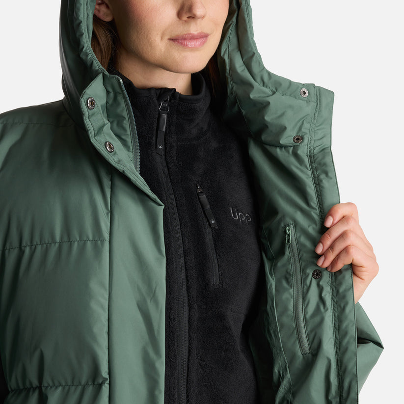 Chaqueta Mujer Long And Warm Steam Pro Hoody Jacket - Color: Verde Musgo