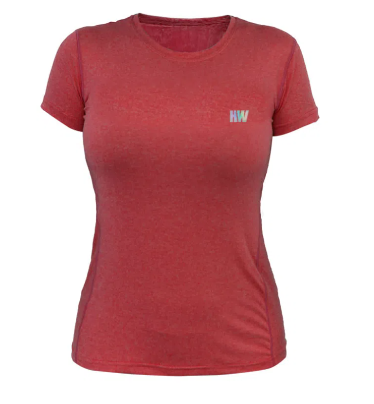 Polera Mujer Manga Corta Dry Fit - Color: Rojo