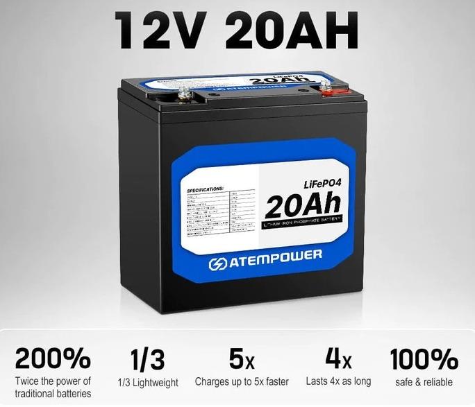 Batería Litio 20AH 12V -