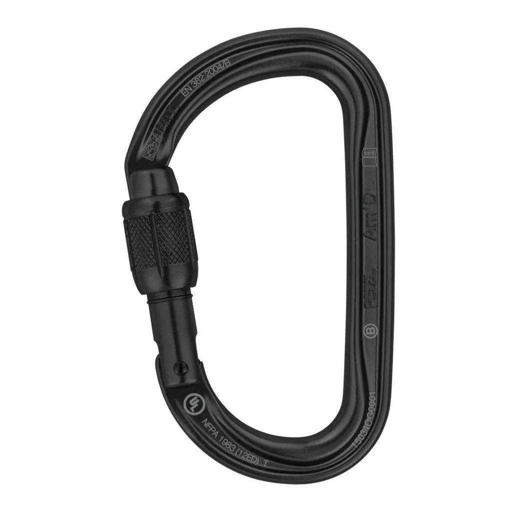 Mosquetón Aluminio Tipo D Rosca 27kN Am’D SCREW-LOCK - Color: Negro