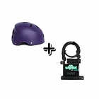 Casco Street Con Luz U-Lock Onwheels Largo Con Piola Y Soporte - Talla: L, Color: Morado