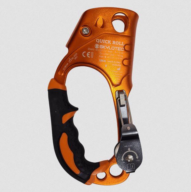 Bloqueador – Ascendedor De Puño Quick Roll Con Polea (Derecho) - Color: Naranja