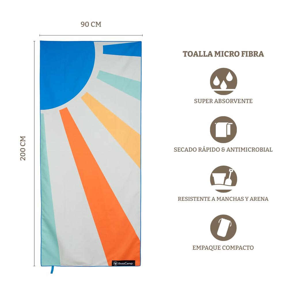 Toalla Playa Microfibra Grande XL Sol (90 x 200) -