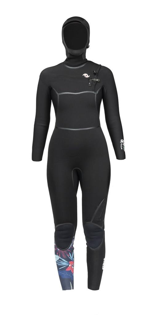 Traje de Surf G6 Mujer 5/4/3 Hooded - Color: Negro