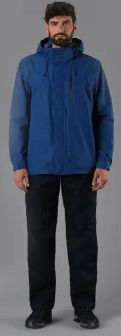 Miniatura Chaqueta Hombre Impermeable con Gorro Desmontable - Color: Azul