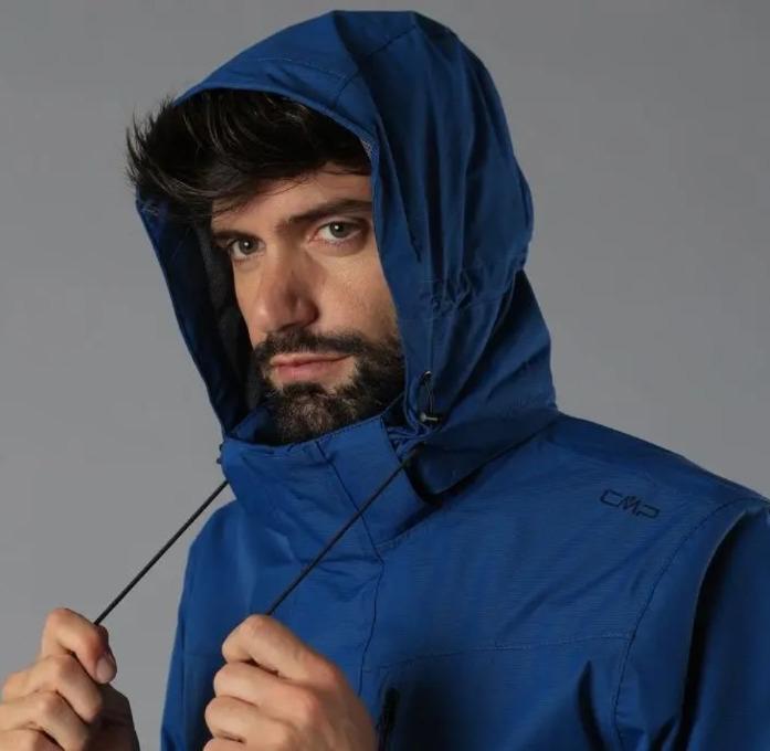 Miniatura Chaqueta Hombre Impermeable con Gorro Desmontable - Color: Azul