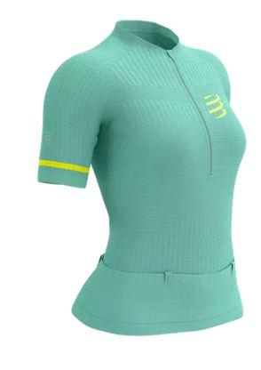 Trail Postural SS Top W Eggshell Blue/Safety Yellow - Color: Celeste