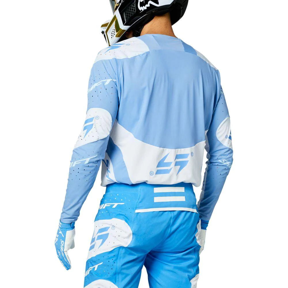 Polera Moto Blue Label Nirvana Hombre - Color: Blanco-Celeste