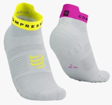 Miniatura Pro Racing Socks Run Low v4.0 - Color: Blanco-Amarillo-Rosado