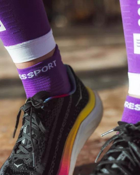 Miniatura Pro Racing Socks Run Low v4.0 - Color: Violeta-Blanco