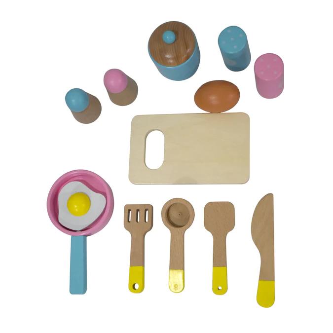 Accesorios De Madera Cocina Niño (13Pcs)