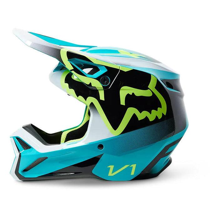 Miniatura Casco Moto Niño V1 Leed - Color: Celeste
