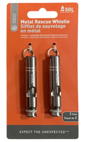 Silbato Rescue Metal Whistle 2-Pack - Color: Plateado