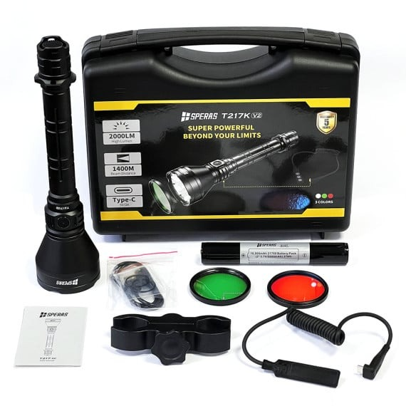 Kit Linterna Caza T217K 5 en 1 - Color: Negro
