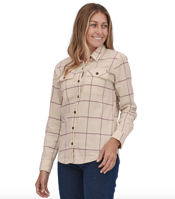 Miniatura Camisa Manga Larga Mujer Organic Cotton Midweight Fjord Flannel Shirt - Color: Beige