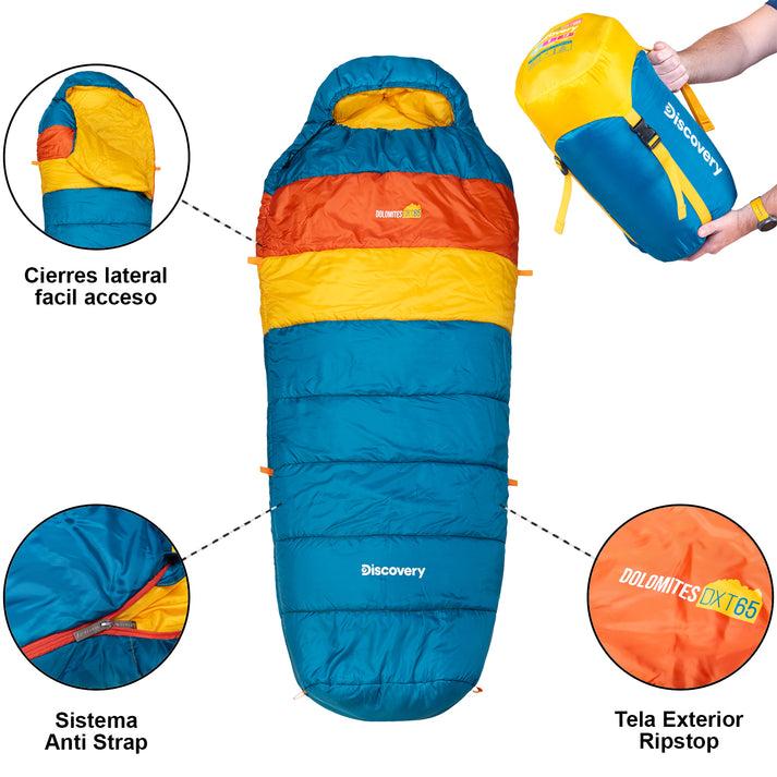 Miniatura SACO DORMIR MOMIA DOLOMITES DXT65 - Color: Azul/Amarillo