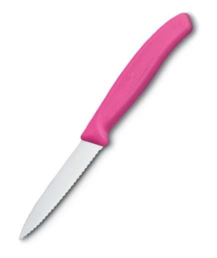 Miniatura Cuchillo Verdura Dentado Puntiagudo 8 cm - Color: Rosado